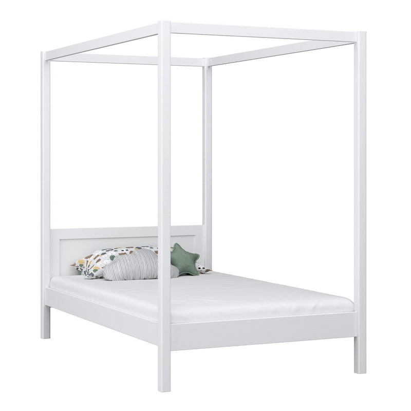Single bed with canopy N02 wooden in custom RAL/NCS color – solid wood, Nizio