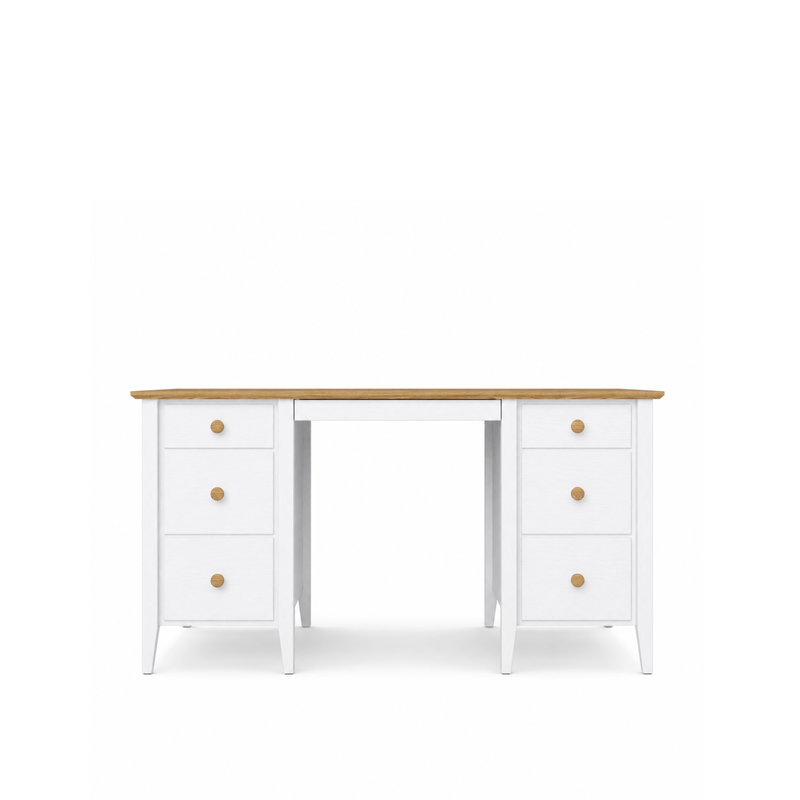 Scrivania in legno 6S Scandi bianco / rovere naturale
