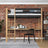 Loft bed black/oak with desk – study space under the sleeping area, wooden