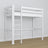 Letto a soppalco bianco in legno – dimensioni e schema, Nizio