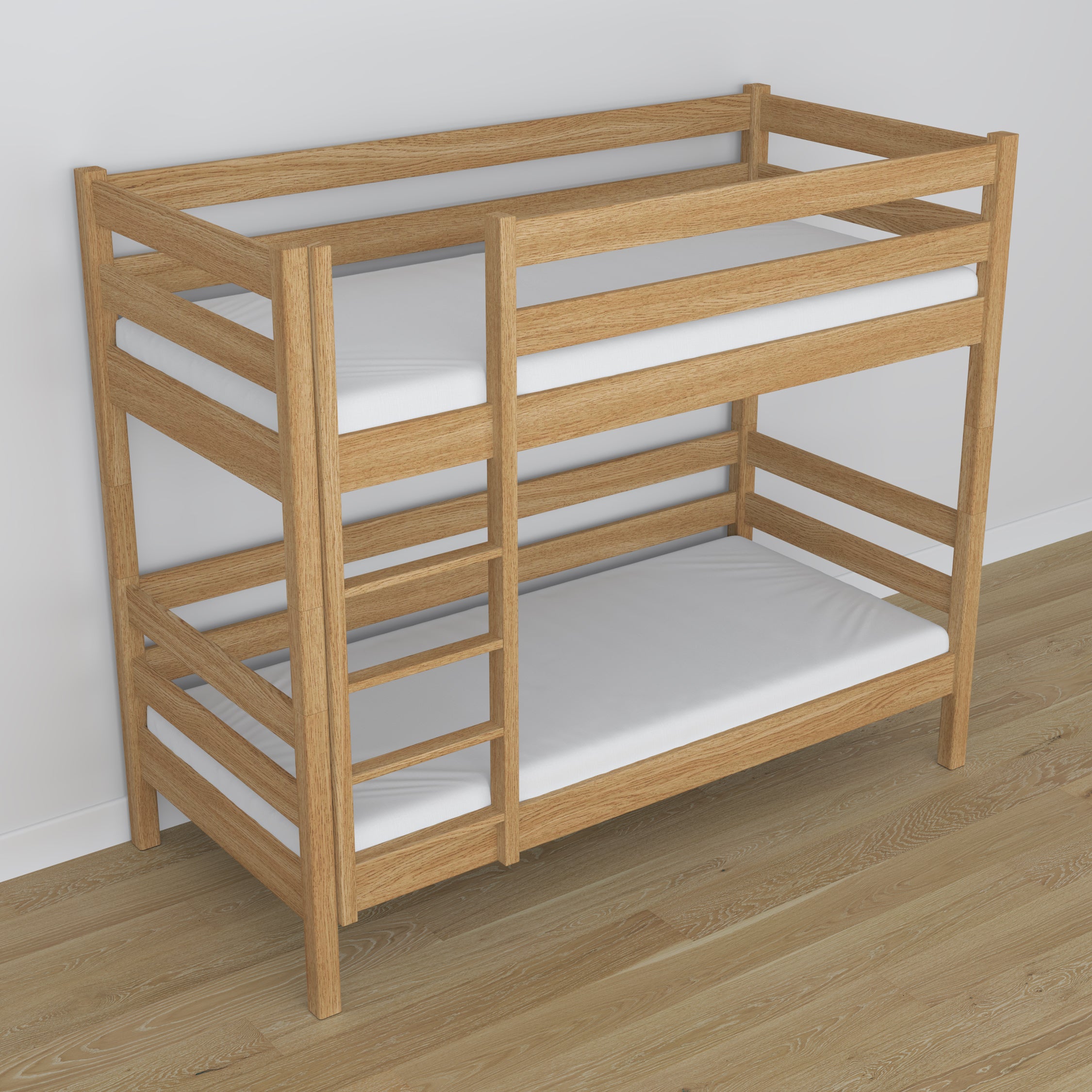 Oak Bunk Bed Natural Oak – Close-up of Joints and Wood Details