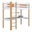 Letto a soppalco con scrivania in legno bianco-quercia – stanza per bambini, scandi Nizio