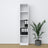 Bookcase white made of wood – side view, depth and profile