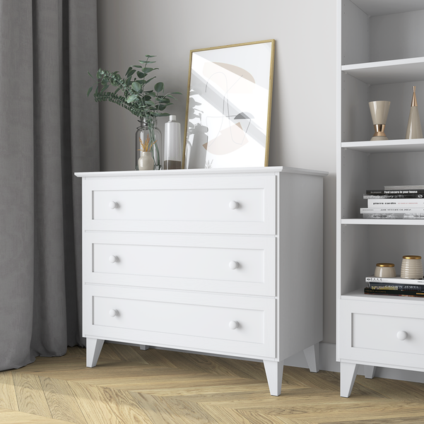 Drewniana komoda 3S 105 Scandi biały