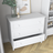 Cassettiera 3S bianco in legno – vista laterale, volume del mobile del mobile compatto