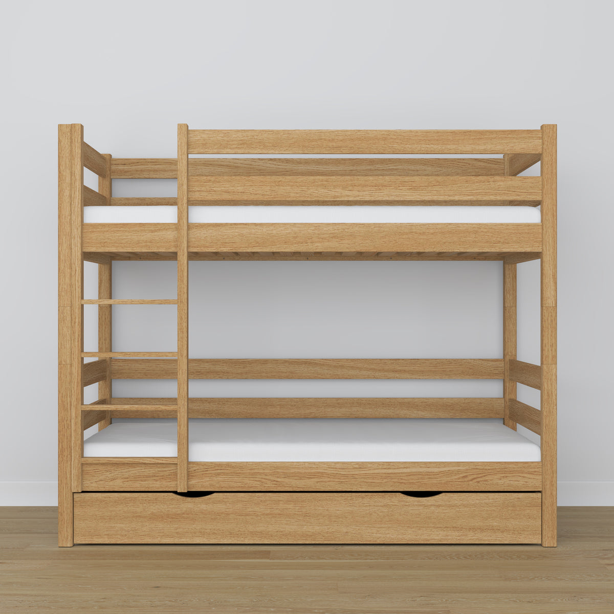 Oak Bunk Bed Natural Oak – Ladder and Joint Details, Children’s Room