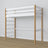 Letto a soppalco bianco-quercia in legno – dimensioni e schema, Nizio
