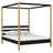 Wooden canopy double bed N01 black/oak – overall view, solid wood