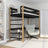 Black and Oak Wooden Loft Bed – Free Space Under the Sleeping Area, Nizio