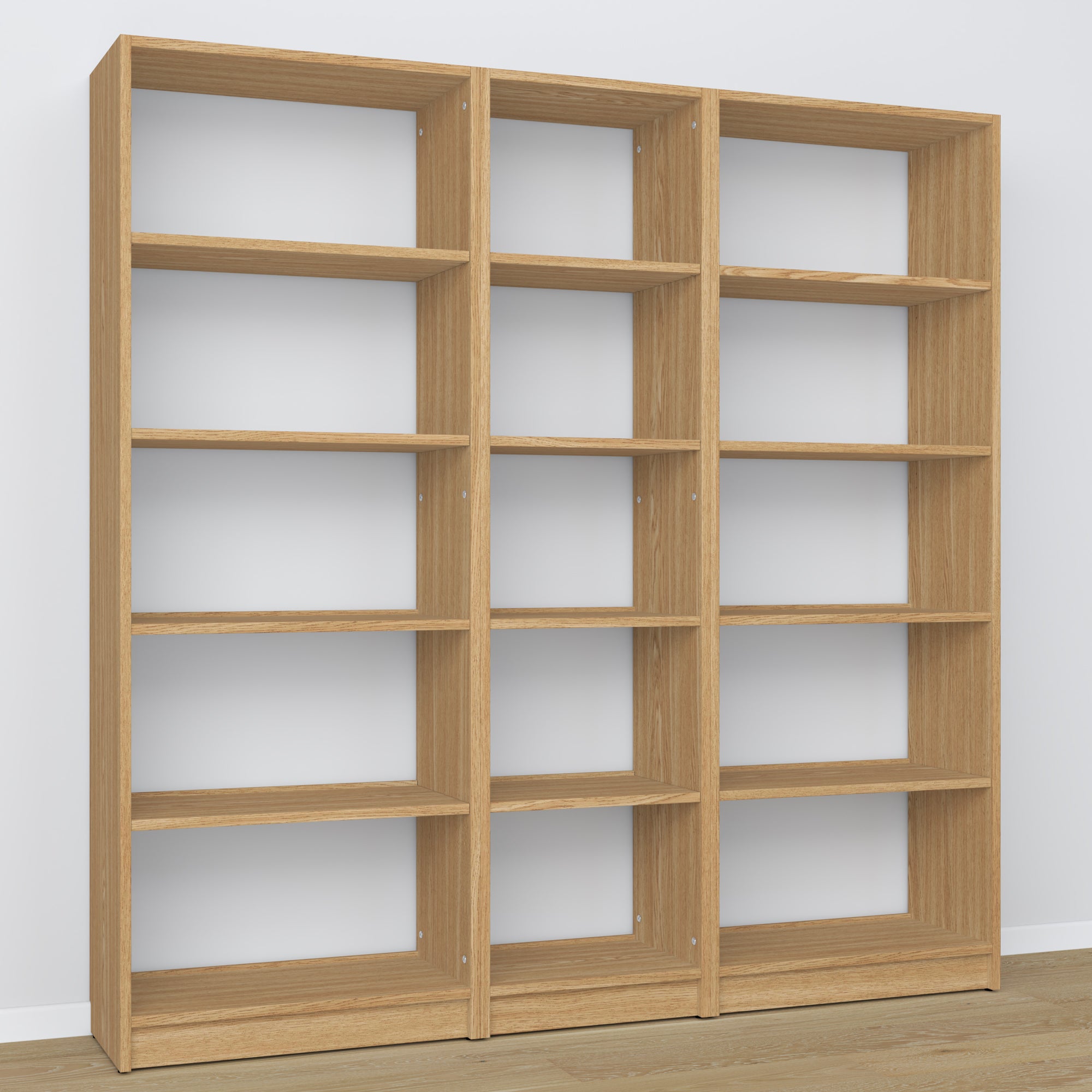 Bookcase oak natural oak – dimensions and diagram, Nizio Home