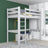 Grey Wooden Loft Bed – Free Space Under the Sleeping Area, Nizio