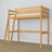 Natural Pine Wooden Loft Bed – Slatted Frame, Side View