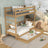 Letto a castello quercia naturale con cassetto – sponda e scala in quercia, Nizio