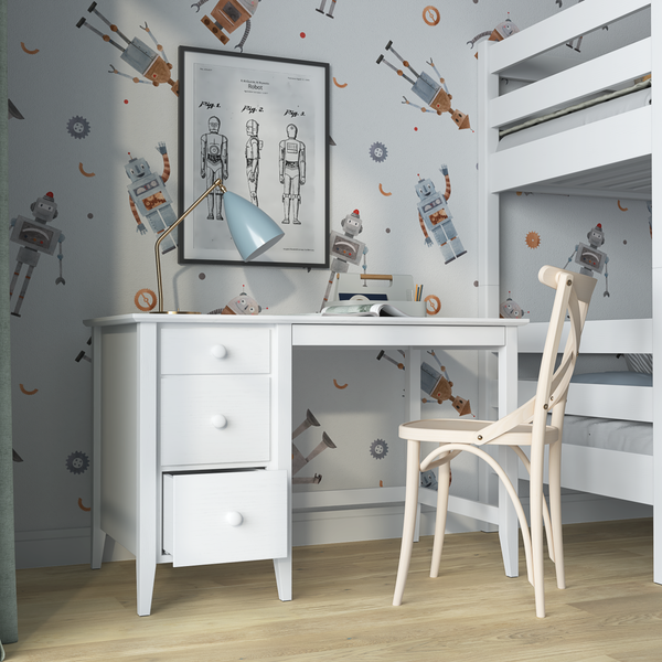Drewniane biurko 3S Scandi biały