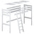 Loft bed natural pine – wooden posts and joints, close-up on quality