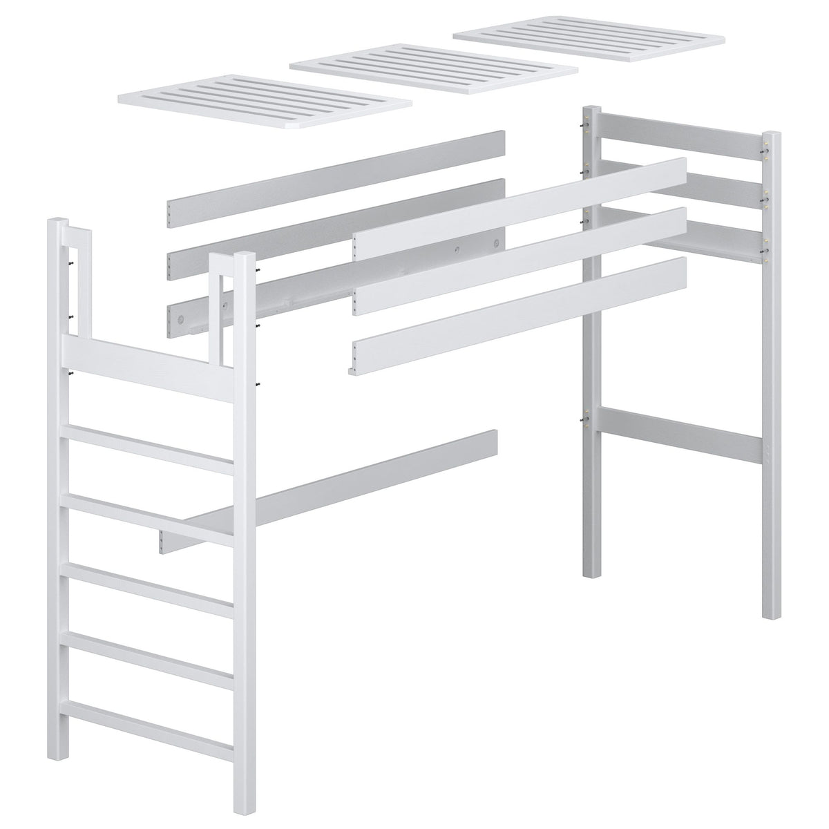 Natural Pine Wooden Loft Bed – Children’s Room Proportions, Nizio