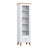 Display cabinet 1S 57 white with oak made of wood – side view, depth and profile