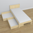 Letto pino trasparente con cassetto in legno – vista diagonale