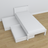 Letto bianco con cassetto in legno – vista diagonale