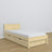 Letto con cassetto in legno pino trasparente – stanza per bambini, allestimento scandi