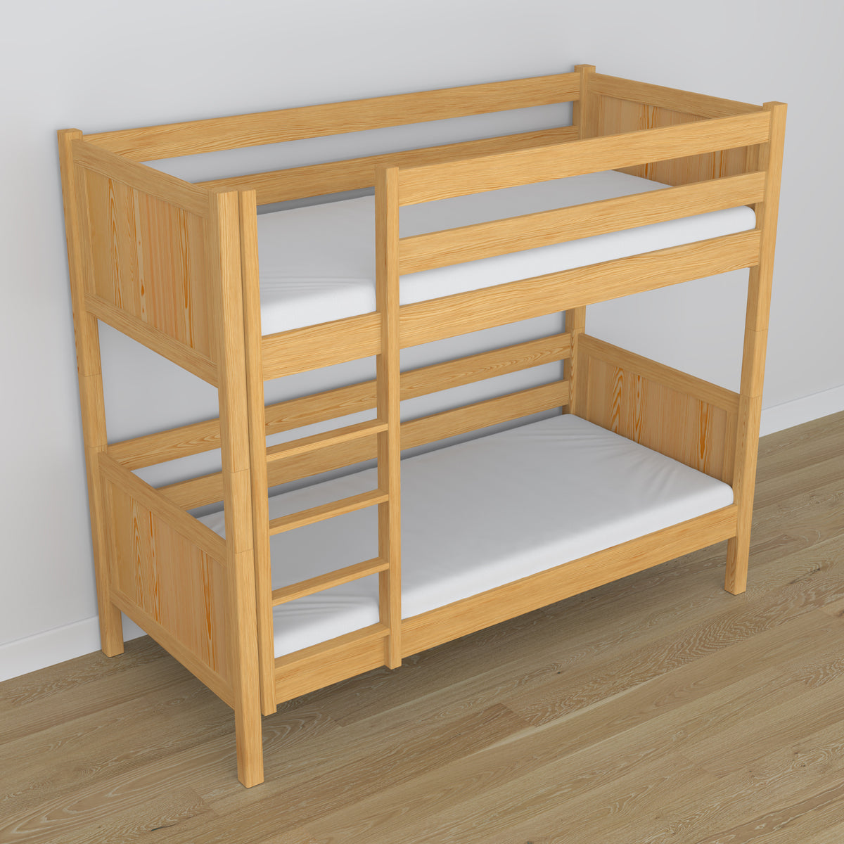 Letto a castello pino naturale in nella cameretta dei bambini – allestimento scandi, in legno