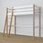 Letto a soppalco bianco-quercia in legno – dimensioni e schema, Nizio