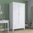 Armadio in legno 2D1S Scandi bianco