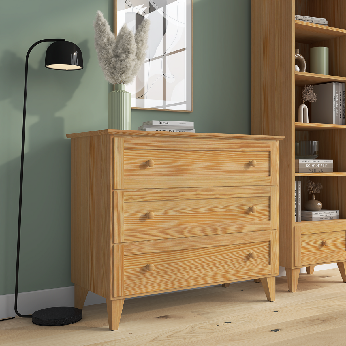 Sosnowa komoda 3S 105 Scandi sosna naturalna