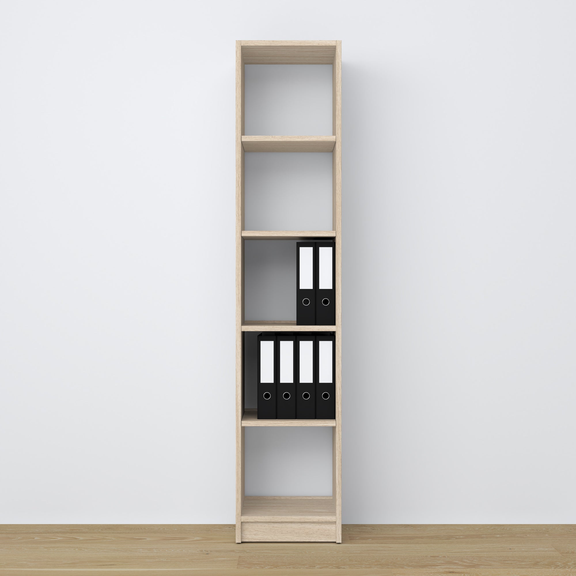 Bookcase oak bleached oak – close-up of shelves and details, Nizio Home