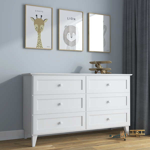 Drewniana komoda 6S 154 Scandi biały