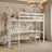 Letto a soppalco con scrivania in legno bianco – stanza per bambini, scandi Nizio