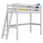Letto a soppalco in legno grigio – stanza per bambini, legno massello, stile scandi