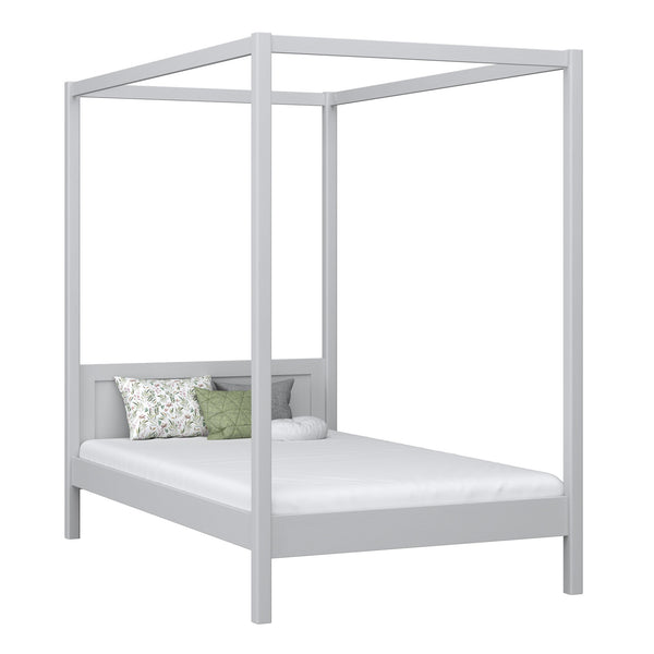 Wooden grey canopy bed – child’s room, Scandinavian style, Nizio