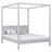 Double bed with canopy grey – wooden frame and slats, Nizio