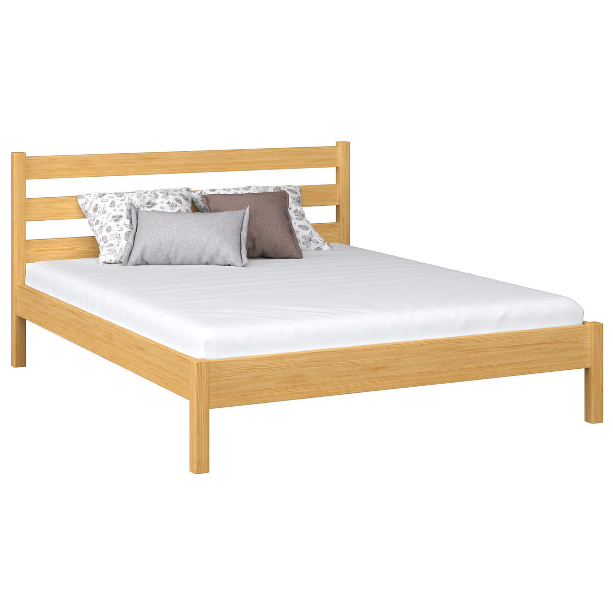 Łóżko podwójne N01 sosna naturalna – dodatkowy widok, trwała jakość Nizio Home