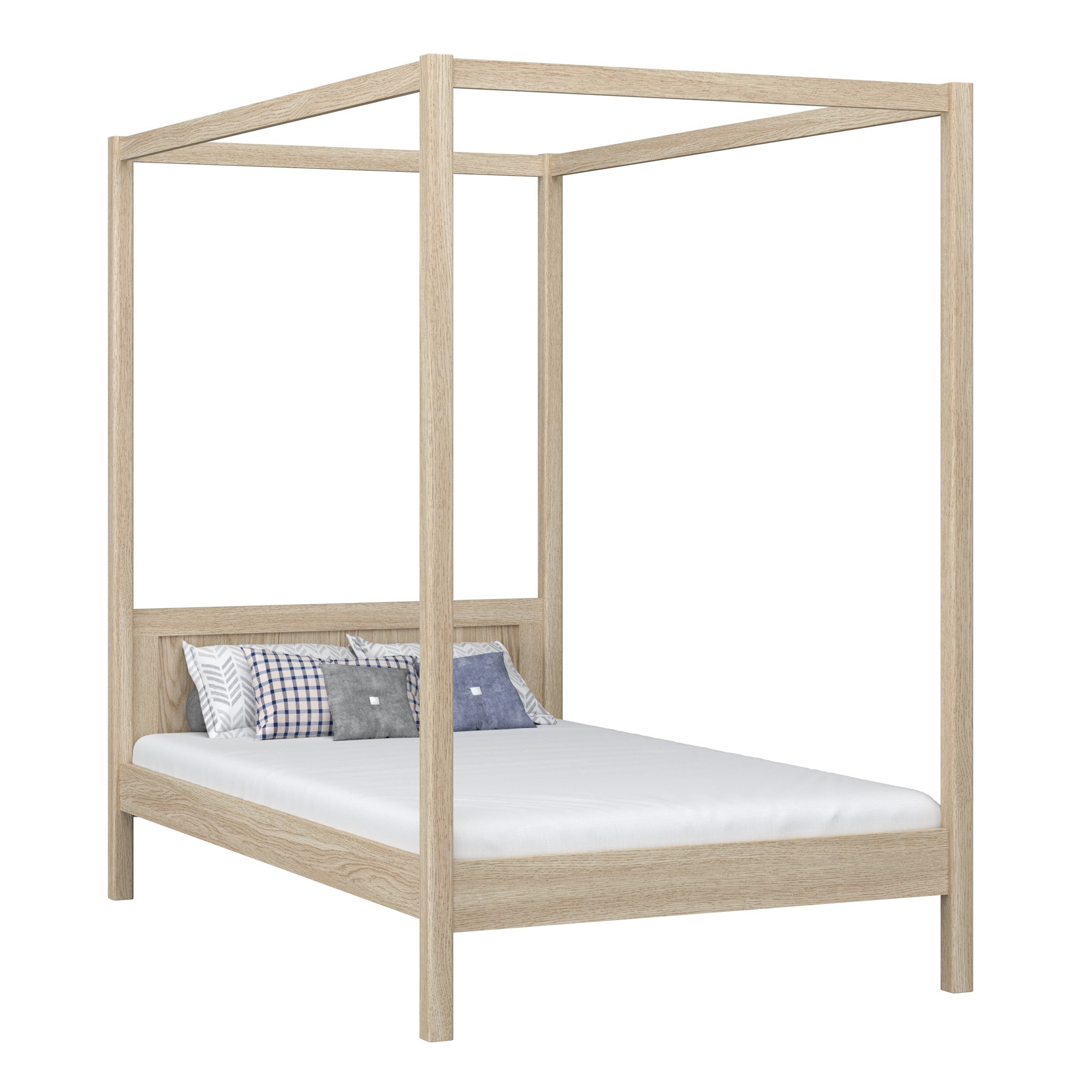 Oak canopy bed bleached oak – child’s room, Scandinavian style, Nizio