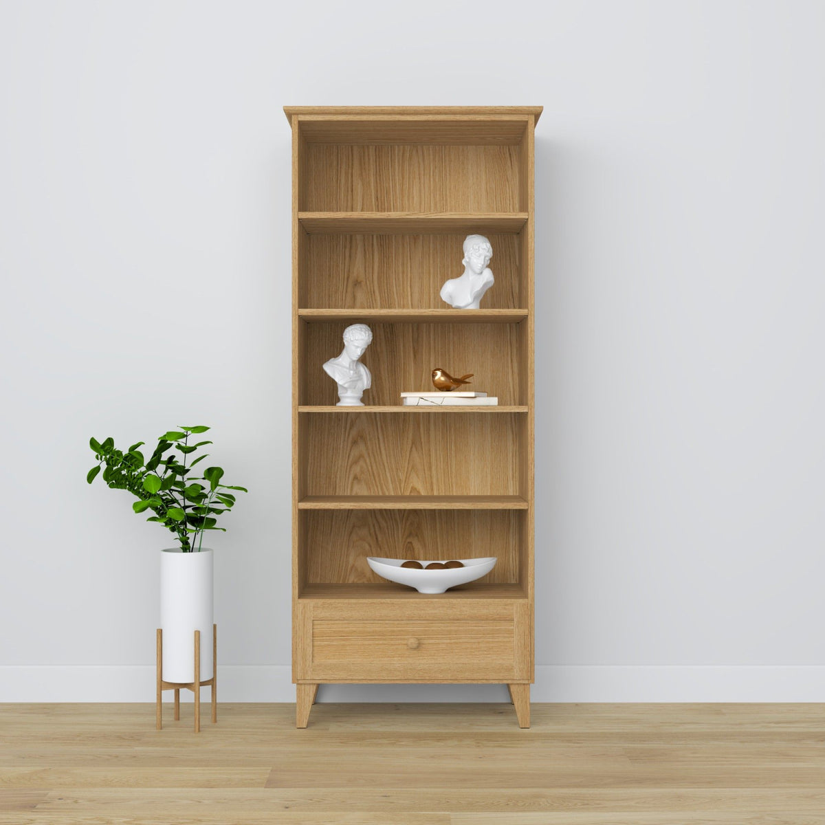 Dębowy regał 1S 80 Scandi dąb naturalny