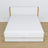 Letto matrimoniale con cassetto in legno bianco con quercia – vista diagonale, camera da letto scandi