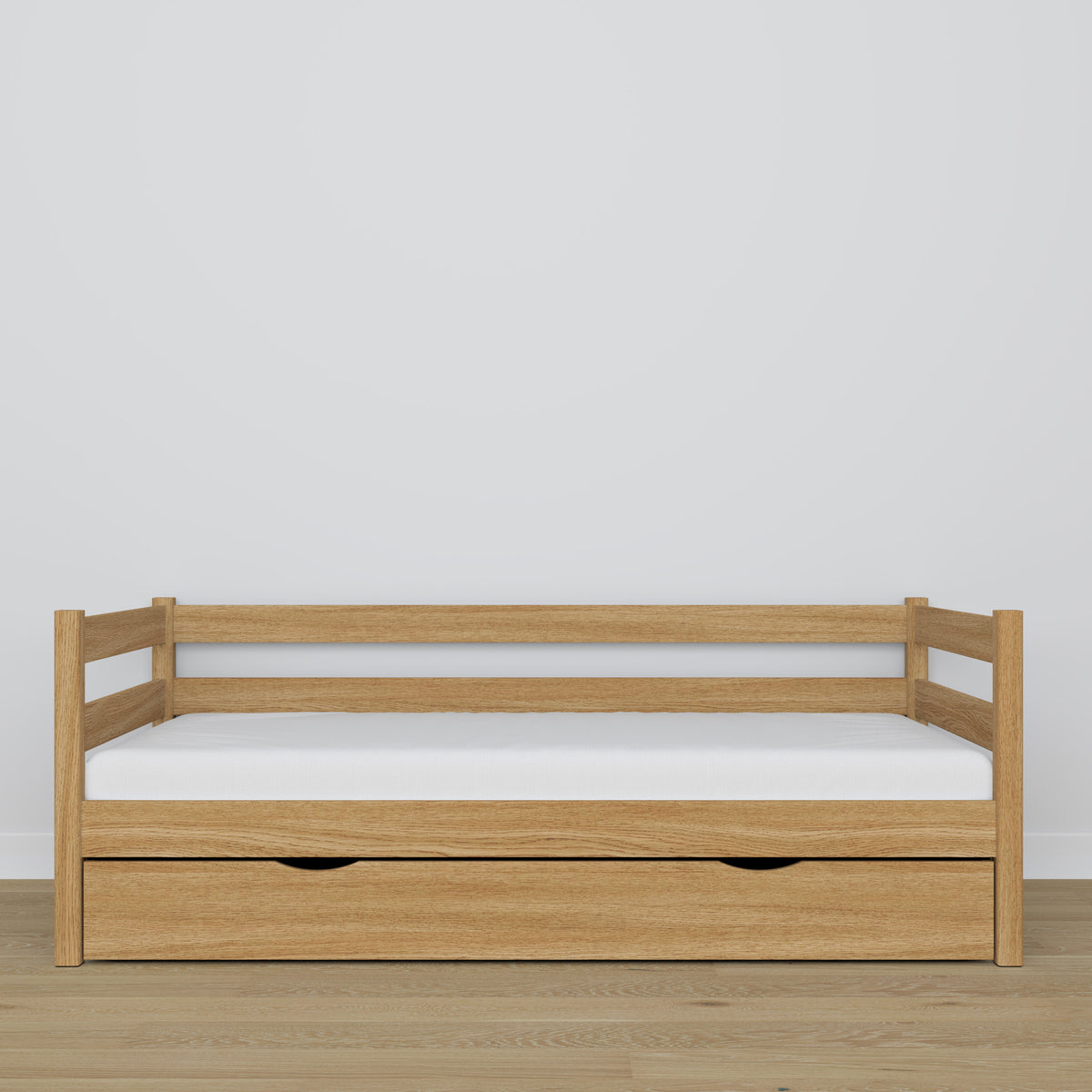 Letto divano con cassetto quercia naturale con quercia – dimensioni e schema, Nizio