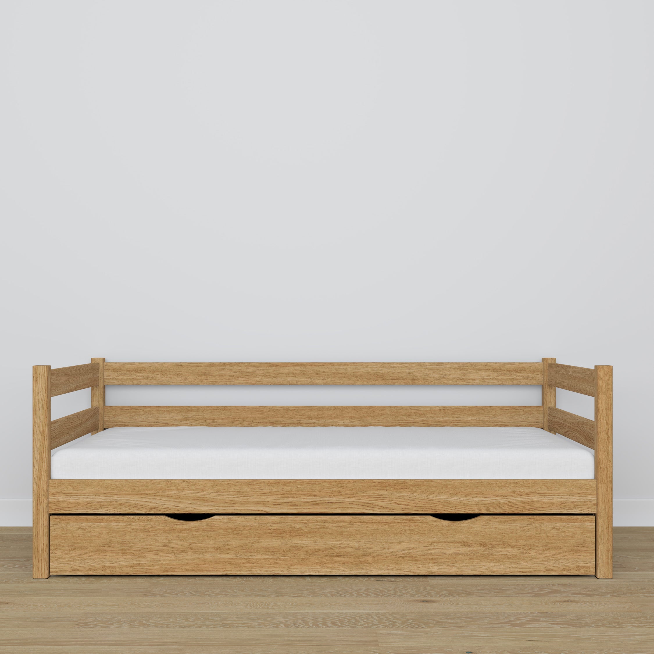 Letto divano con cassetto quercia naturale con quercia – dimensioni e schema, Nizio