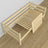 Sofa bed wooden clear pine – angled view, scandi