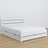 Letto matrimoniale bianco con cassetto – testiera in legno, dettaglio