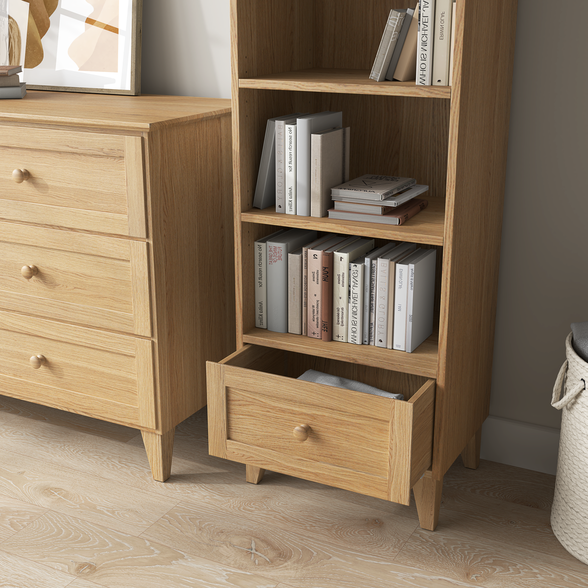Libreria in rovere 1C 57 Scandi rovere naturale