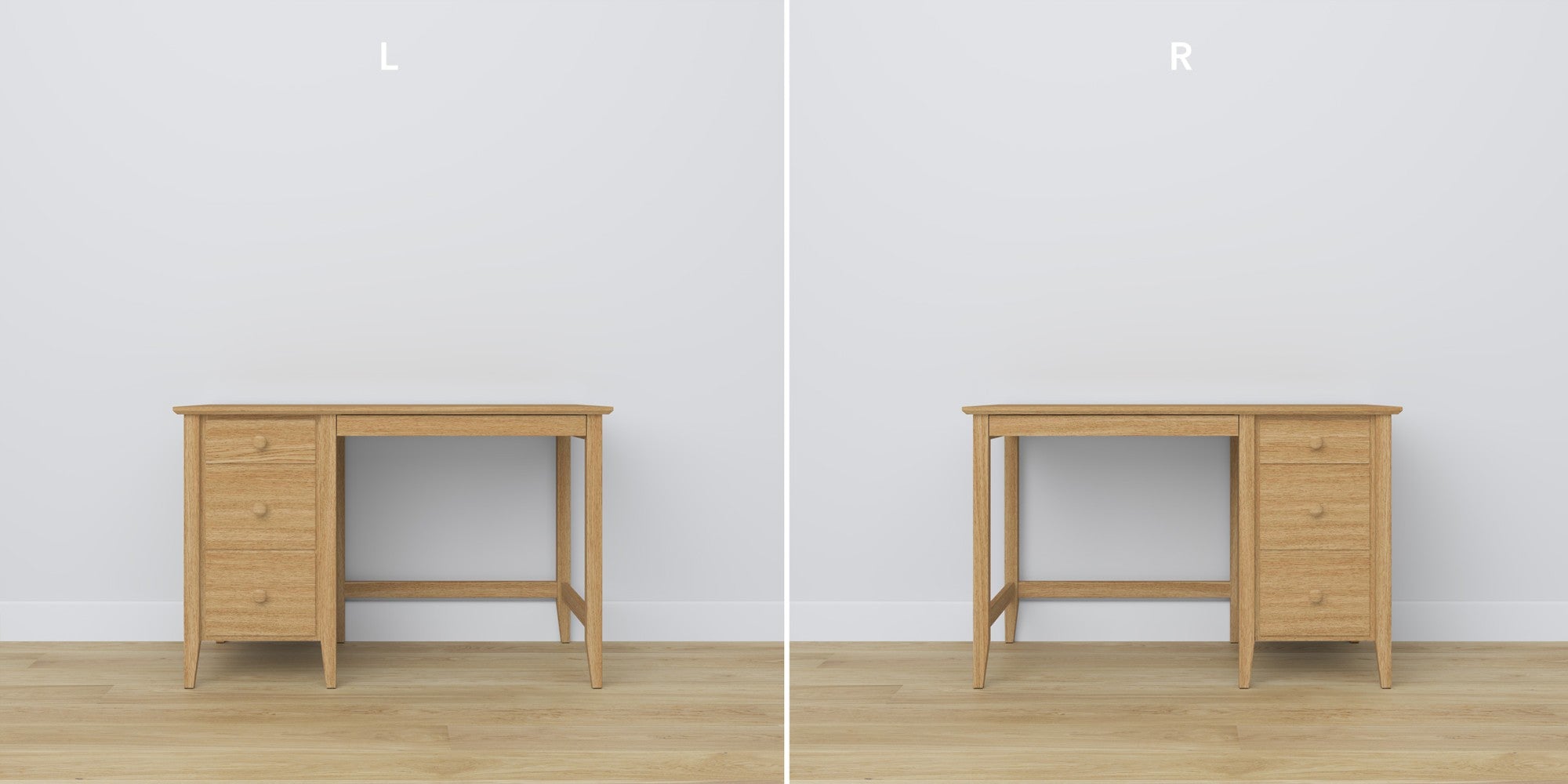 Desk 3S oak natural oak in office – Scandinavian arrangement, Nizio
