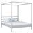 Double bed with canopy grey – wooden frame and slats, Nizio