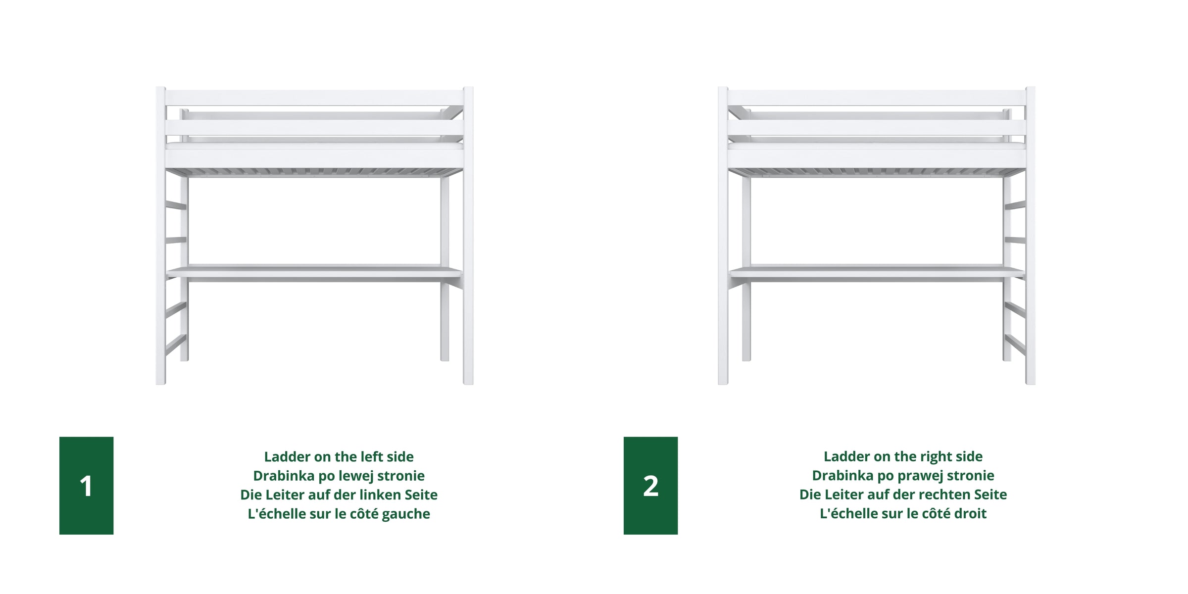 Loft Bed with Desk N01 RAL/NCS – Wooden, Color Matched to Your Interior, Nizio Home