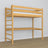 Loft bed with desk natural pine wooden – dimensions, Nizio Home