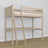 Loft bed bleached oak – oak desk under the sleeping area, scandi children’s room