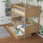 Letto a castello quercia naturale con cassetto – sponda e scala in quercia, Nizio