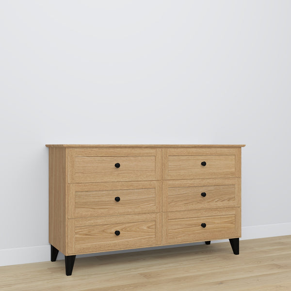 Dębowa komoda 6S 154 Scandi dąb naturalny / czarny